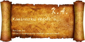 Kaminszky Abbás névjegykártya